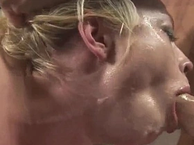 Sexy blonde gives a great blowjob
