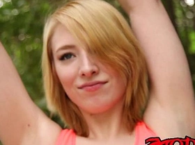 Strawberry blonde teen cheerleader takes it in her pussy creampie