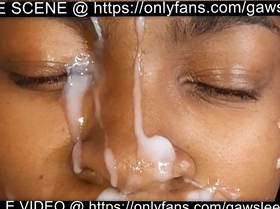 Giant cum facial on ebony teen  xnxx  onlyfans com gawsleexxx