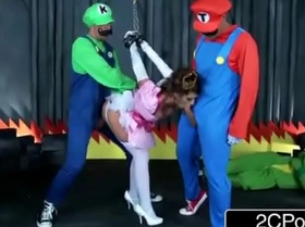 Jerk that joy stick super mario bros get busy with princess brooklyn chase