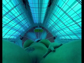 Tanning booth pussy tease ass spreading miss luci