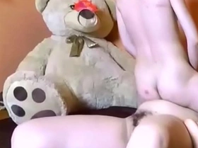 He gives her a big teddy bear and they end up fucking raf299