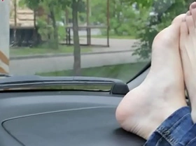 Pretty Bare Feet on Car Dashboard Part 1- xnxx prettyfeetvideo porn video 