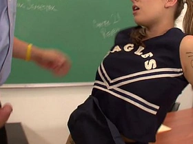 Slutty cheerleader fucks her teacher