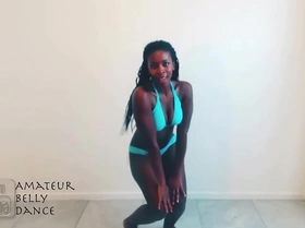 Black african beauty queen dancing in bikini