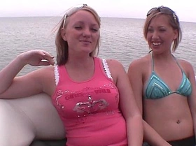 4 girls boating and flashing around south padre island on my friends boat