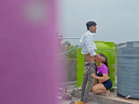 Hindi real Hot Sex at roof! Plz Don\'t Cum Inside pussy