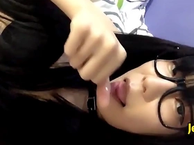 Asian teen femboy cumshot