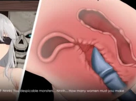 Escape dungeon 2.Skeleton.In front of the entire army of the demon king, a skeleton fucked a blindfolded bitch.