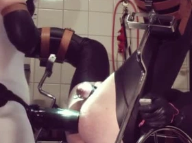 Rubbernurse Agnes - massive pegging and deep analfisting up to the upper arm
