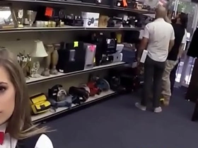 Pawnshop amateur spreads before sex in store