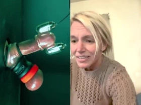 42yr old milf sees ballbusting for the first time