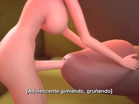 3DGSPOT - Tiny Trans Fucks With Giant Busty Trans! SPANISH SUBTITLES! 3D CARTOON PORN!