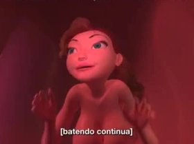 3DGSPOT - Tiny Trans Fucks With Giant Busty Trans! PORTUGUESE SUBTITLES! UNCENSORED SEX!