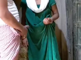 Indian adult bhabi seduces and fucks a young man while whispering dirty Telugu words, moaning as he pounds her tight pussy hard