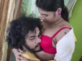 Fiery Desi college vixen in sexy lingerie sneaks into boyfriend\'s bedroom, craving his thick uncut cock for steamy standing sex and big-booty ass play.