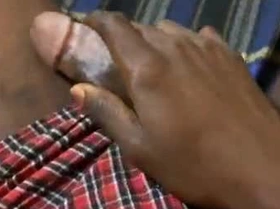 A muscular college thug oils up his enormous black cock for a massive, cum-drenched climax.