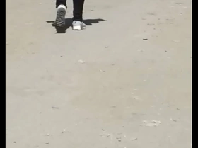 Hijab shaking ass in the street
